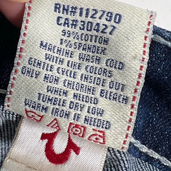 True Religion Becky Rhinestone Flap Pocket Jeans Style# WS2564C47 - Picture 6 of 16